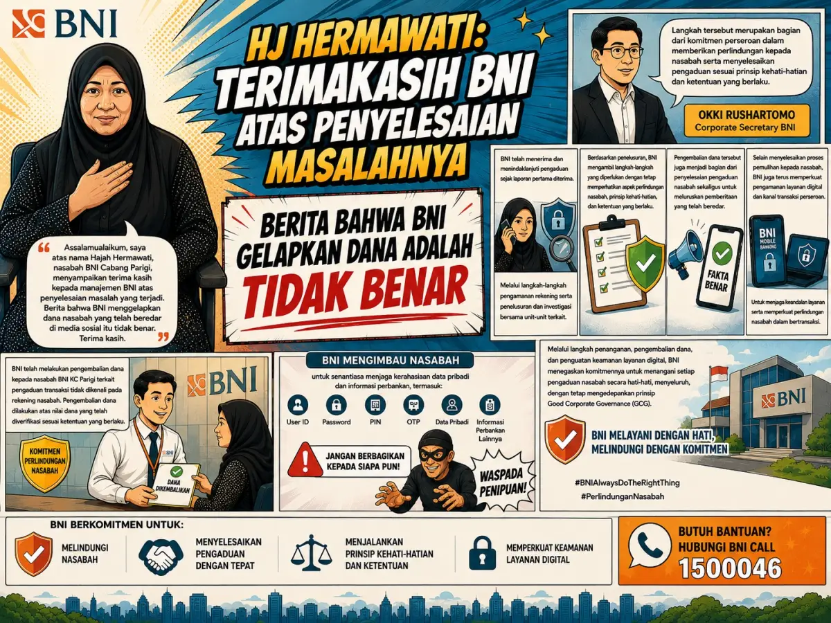 Dana Kembali, Senyum Hermawati Pulih: Terimakasih BNI
