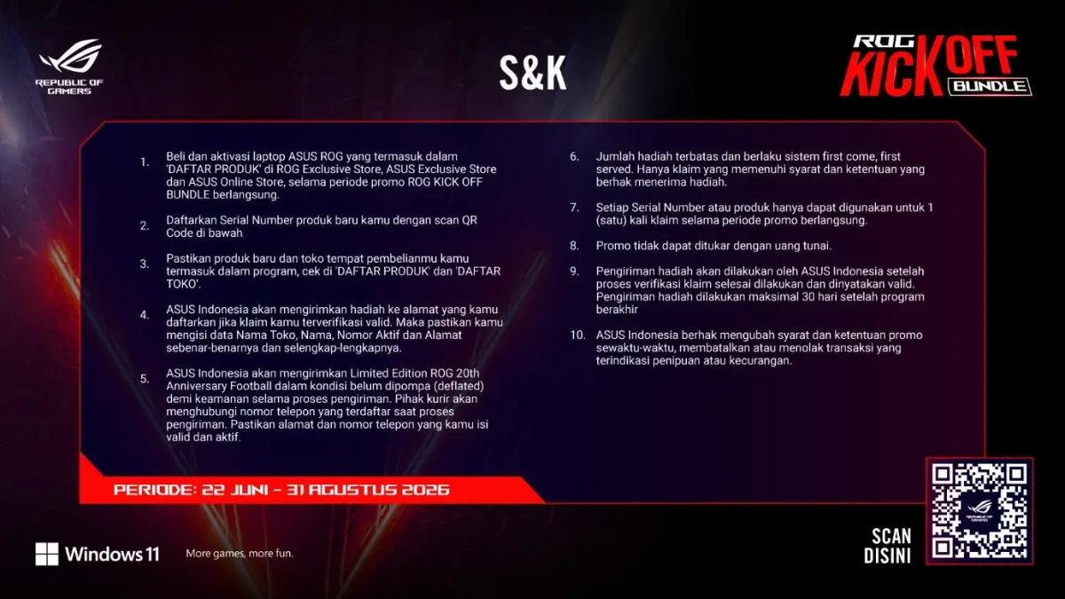 Promo Menarik ASUS ROG Hadirkan Program Back to School 2026, Beli Laptop Gaming Bisa Dapat Bonus Eksklusif