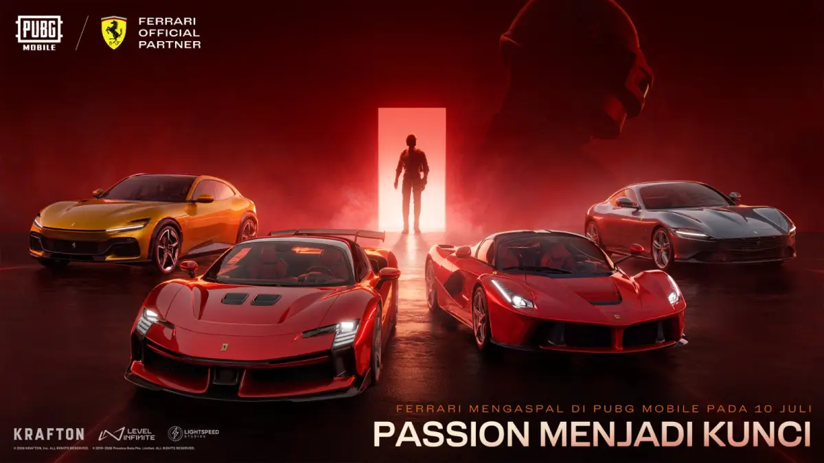 PUBG MOBILE x Ferrari Resmi Dimulai! Berikut Daftar Mobil serta Item Eksklusifnya